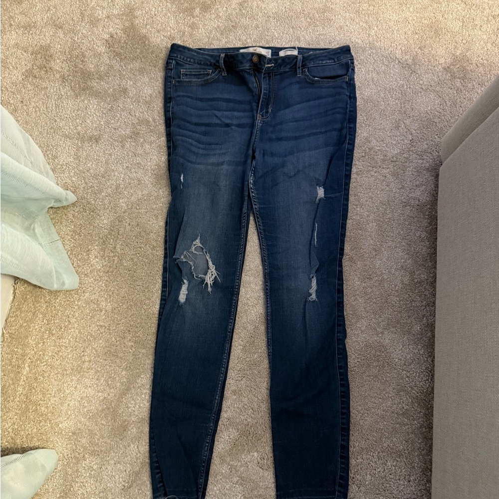 Hollister Women's Dark Blue Jeans